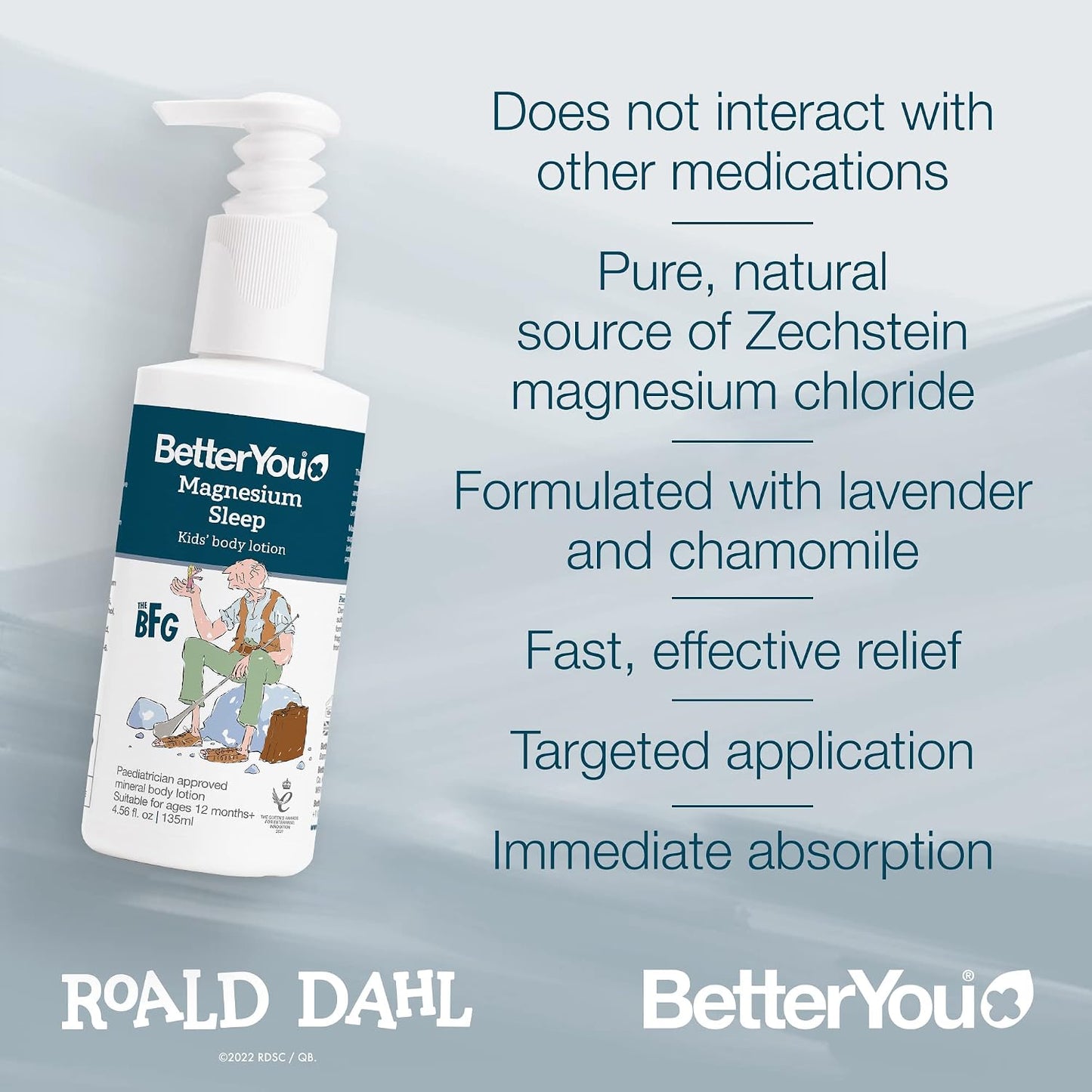BetterYou Magnesium Sleep Kids' Body Lotion, Pure Magnesium Chloride with Lavender and Chamomile Essential Oils, Paediatrician Approved, Dermatologically Tested and Suitable for Sensitive Skin