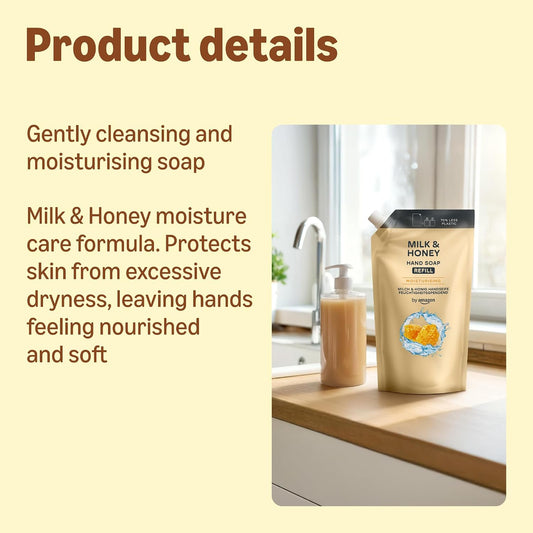 by Amazon Milk &amp; Honey Hand Soap Refill, 2 x 1000ml
