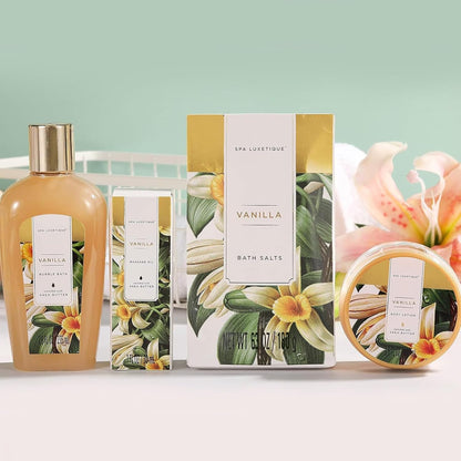 Spa Luxetique Bath Sets for Women Gift, 15pcs Vanilla Spa Gift Sets with Bubble Bath, Body Scrub, Pamper Gifts for Women, Mothers Day Gift for Mum, Birthday Gift Sets, Valentines Gifts for Her