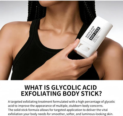 Glycolic Acid Exfoliating Body Stick, Gentle Exfoliating Body Scrub Stick, Glycolic Acid Body Scrub, Body Scrub &amp; Exfoliator for Smooth Skin, Improves Skin Texture &amp; Brightnes, Body Exfoliator