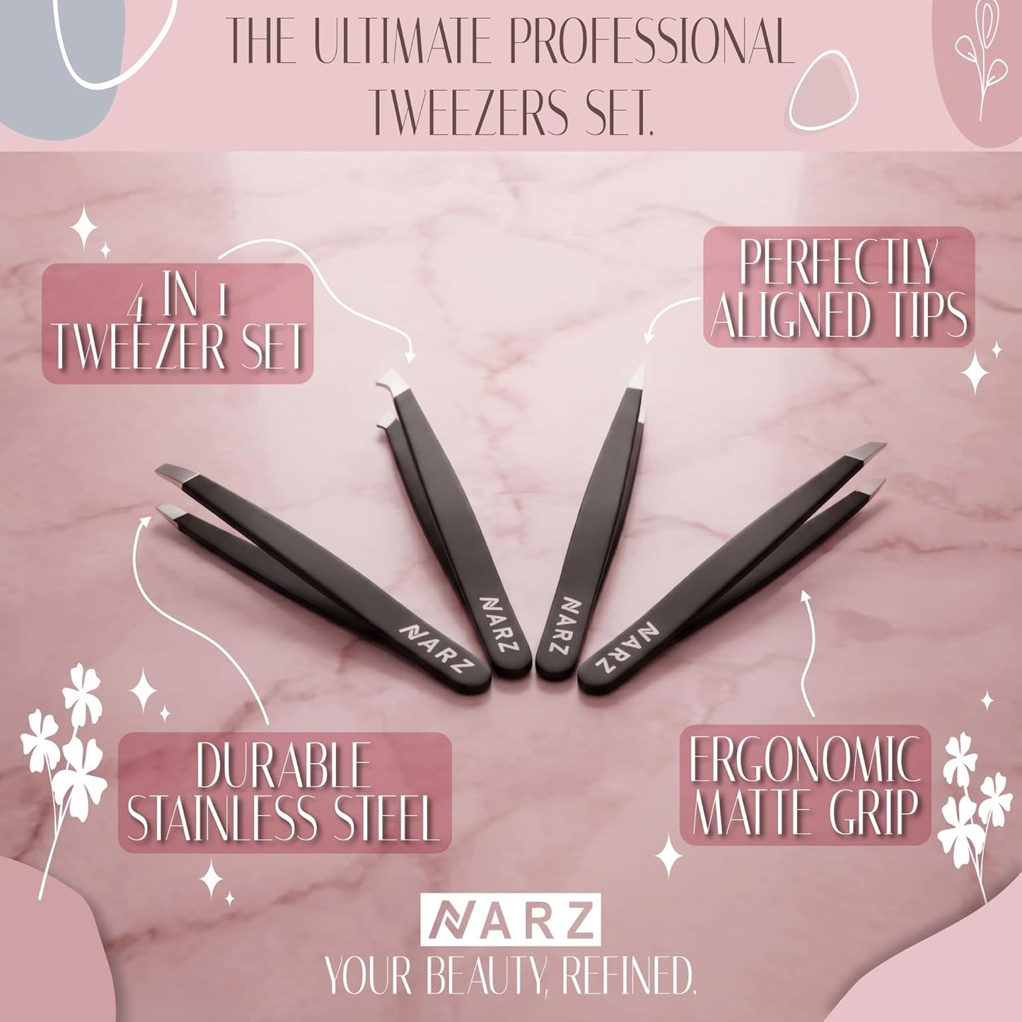 Why the NARZ 4‑Piece Professional Tweezer Set Deserves a Spot on Your Vanity