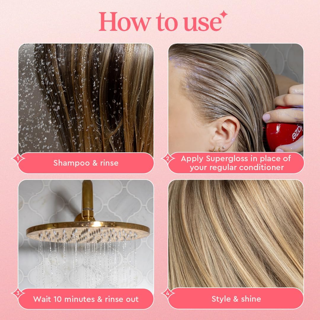 Glaze Supergloss Color Conditioning Gloss – Hydrating Semi-Permanent Colour Hair Gloss &amp; Shine Boost – For Light Blonde Hair – 190ml - Pearl Blonde