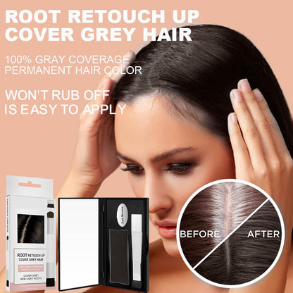 Hair Root Powder, 6.5 g Hair Colour Cover for Visible Hair Roots, Multifunctional Scalp Filling Against Light Areas &amp; Grey Coverage with Instant Volume Effect