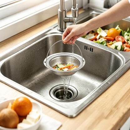 2 Pack Kitchen Sink Strainer, Sink Plug Strainer with Handle, sink Food Catcher, Shower Hair Catcher, Anti-Clogging, Outer Diameter 11cm, Inner Diameter 8cm, Height 2cm