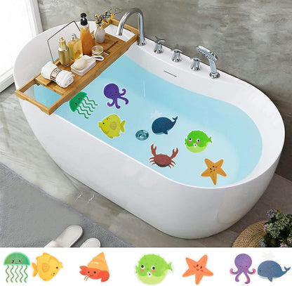 Non-slip Stickers Shower, 10 Pieces Non-Slip Stickers Bathtub, Sea Creature Decorative Non-Slip Stickers, Self-adhesive Bath Sticker Non-Slip Bath Stickers, for Bathtub Bathroom Shower