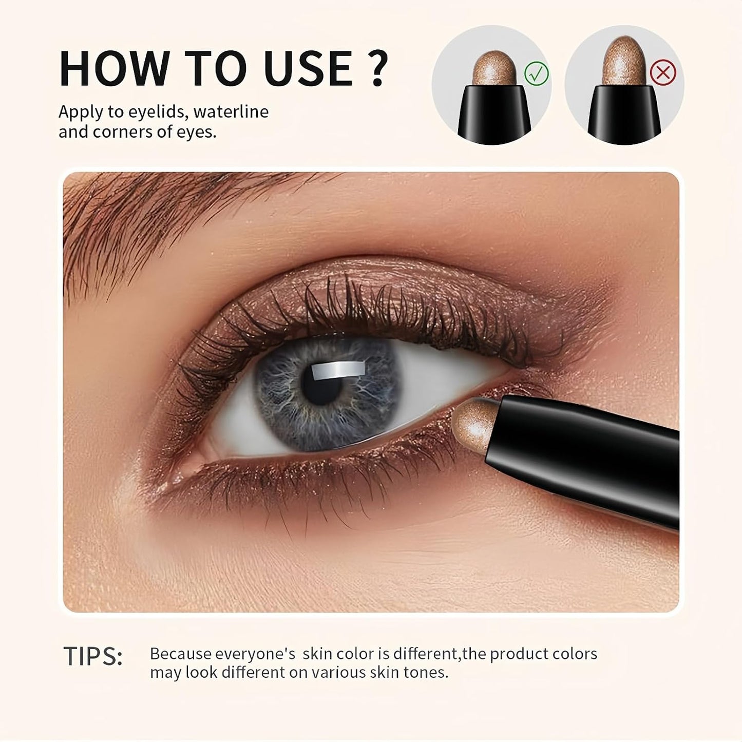 Gl/itter Eyeshadow Stick Set,Cream Eyeliner Pencil,Gl/itter Eyeshadow,Waterproof &amp; Smudge-Proof Formula,Safe Ingredients and Use Gently,Long and Lasting Eyeshadow Primer for Beginners,07+09+10