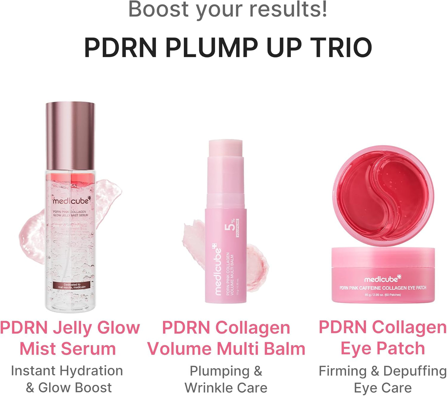 medicube PDRN Pink Collagen Volume Multi Balm Stick | Volufiline, PDRN, NAD, Collagen | Face &amp; Body Balm for Under-Eyes, Neck, Forehead, Smile Lines, Lips | Plumping, Radiance, Line Care | K-Beauty