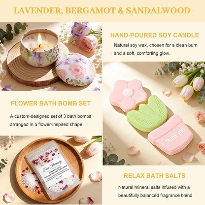 Thank You Gifts for Women, Pamper Gift Box for Her, Appreciation Present, Self Care Spa Bath Set, Relaxation Hamper, Thank You Ideas for Teacher, Coworker, Friend, Nurse, Mum or Sister