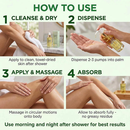 2PCS Collagen Lifting Body Oil, 100ML Firming &amp; Moisturizing Massage Oil for Skin Tightening, Scar, Wrinkle, and Stretch Mark Repair, Full Body Use