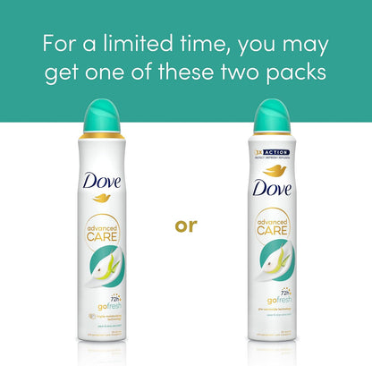 Dove Advanced Care Go Fresh Pear &amp; Aloe Vera Scent Anti-Perspirant Aerosol Women's Deodorant Spray with Pro-Ceramide technology for 72 hour protection against sweat and odour 200 ml