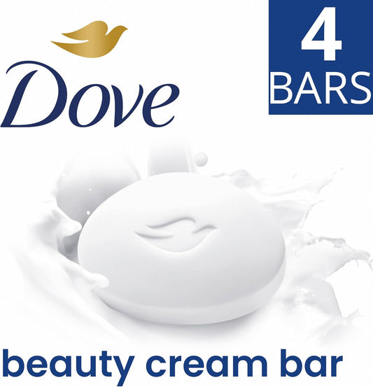 Dove Original Beauty Bar Soap with Moisturising Cream, Healthier-Looking Skin, 4 x 90 g