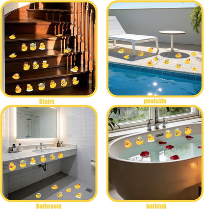 24pcs Duck Non-Slip Bathtub Stickers, Anti-Slip Shower Floor Decals with Scraper for Bathroom Tubs Shower Floors Stairs Kids &amp; Elderly Protection (6 Styles)