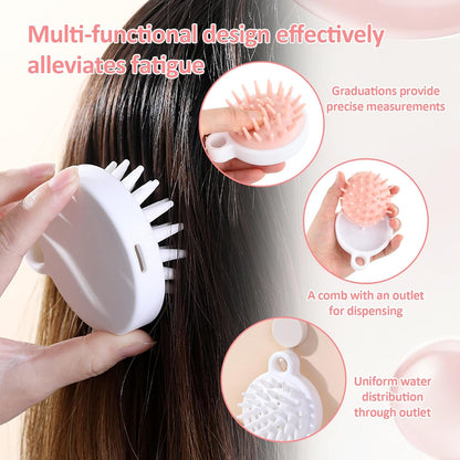 Hair Oil Applicator Bottle Set, 3 Pack Root Comb Applicator Bottles with Graduated Scale, 3 Hair Scalp Massager Shampoo Brush for Even Dyeing and Scalp Care