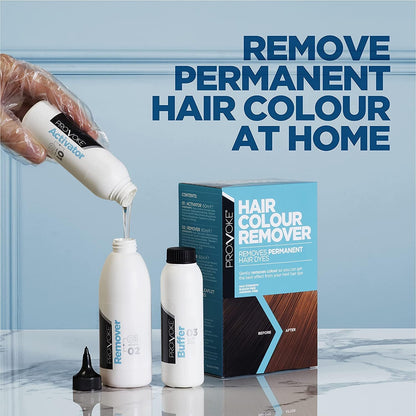 Provoke Hair Colour Remover (Pack of 2) Max Strength - Gloves and Instructions Included – Removes Unwanted Permanent Hair Dye Colour, Restores Natural Hair Colour