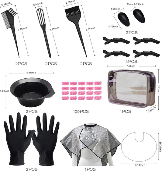 29 Pcs Tools for Hair Colouring Kit, Hair Dying Tools Kit, DIY Beauty Salon Hair Bleaching Tools Kit, for Men Women - Includes Hair Tinting Bowl, Hair Dye Brush, Ear Cover, Hair Dye Gloves, Hair Clips