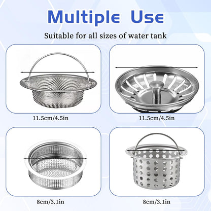 300 PCS Kitchen Disposable Strainer Sink Net Mesh Filter Bag Fits Sink Drain Strainer Scalability Elastic Anti-Clogging Bag for Collecting Kitchen Food Waste Leftover Garbage