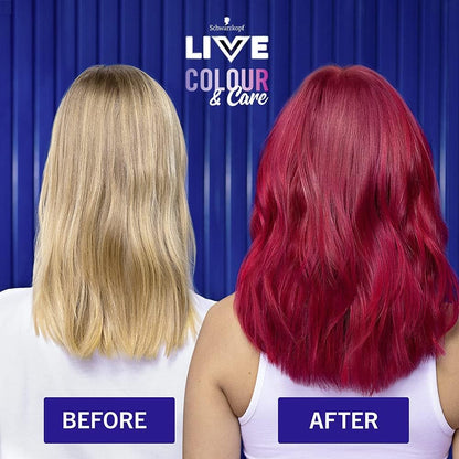 Schwarzkopf LIVE Colour &amp; Care Hair Mask, 5 Minute Wash Out Colour Boost, Semi-permanent Red Hair Dye, Lasts up to 6 Washes- Ruby Red, 150ml