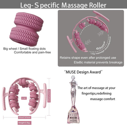 Portable Leg Massager,No-Assembly Cellulite Roller for Travel &amp; Office,Relieves Soreness &amp; Swelling,Ideal for Pilates &amp; Recovery (Purple)