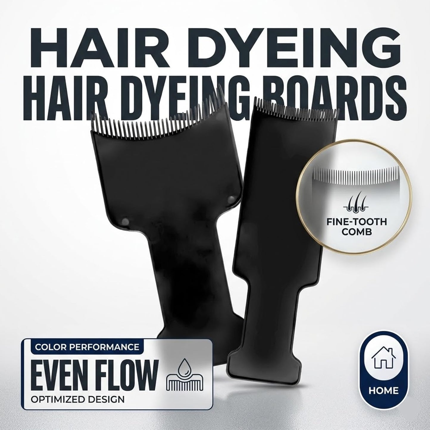 Professional Hair Dyeing Boards, Highlighting Detailing Comb Tool, Durable Flexible Plastic, Two Sizes for Salon Home Use, Black