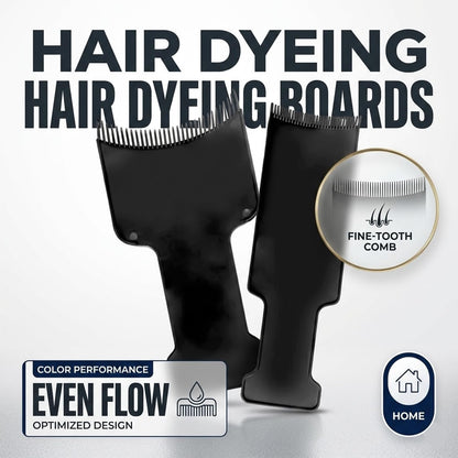 Professional Hair Dyeing Boards, Highlighting Detailing Comb Tool, Durable Flexible Plastic, Two Sizes for Salon Home Use, Black