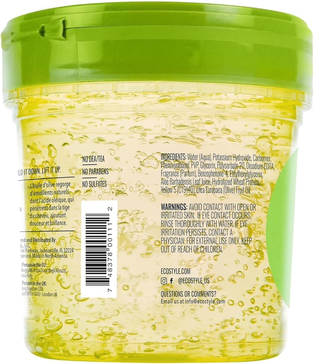 Eco Style Olive Oil Eco Styler Hair Gel, Hydrate and Style, Alcohol-Free, 236 ml (Pack of 1) | Green