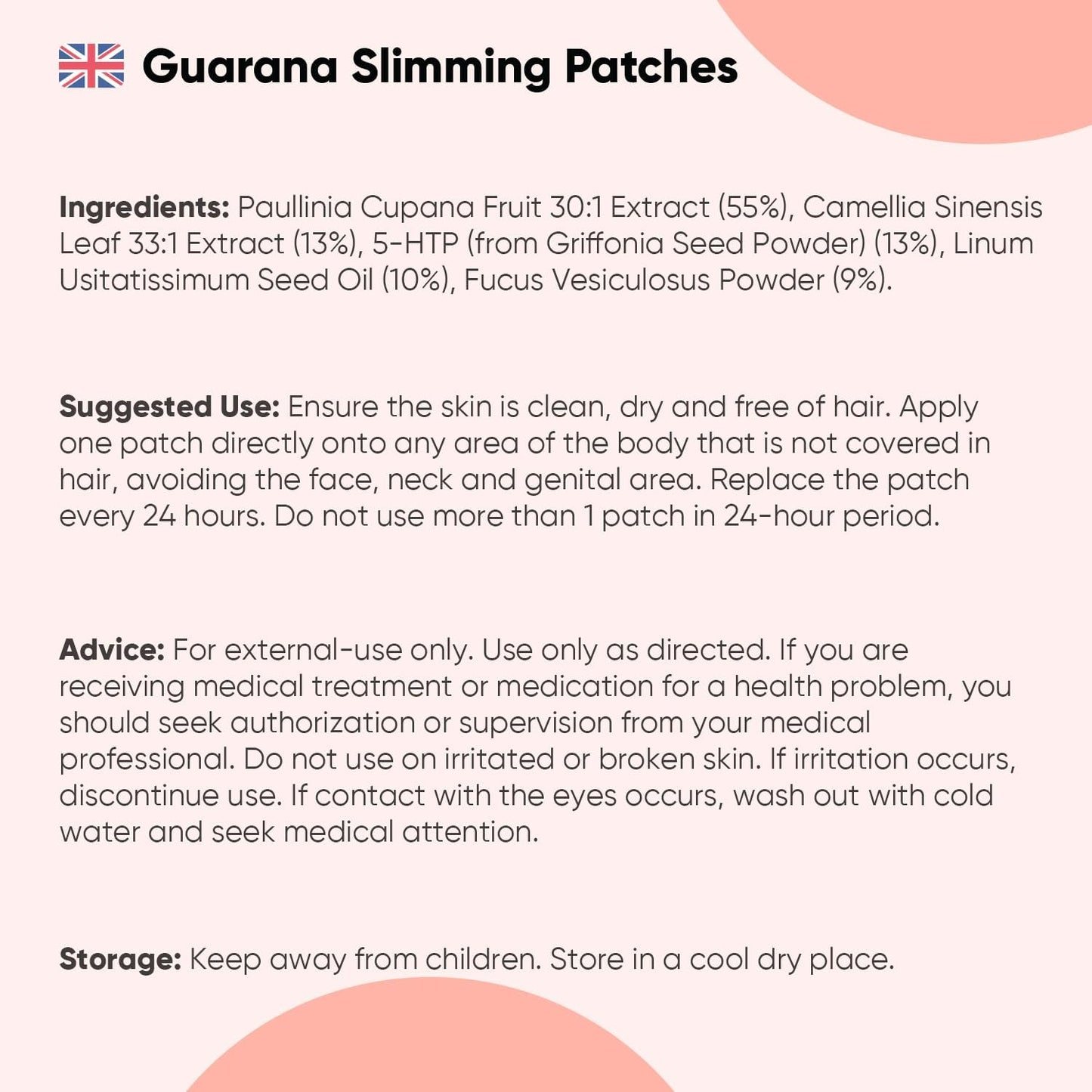 Guarana Slimming Patches | 60 Patches | 2 Months Supply | with 55% Guarana Extract, Flaxseed &amp; Griffonia Seed Powder | Natural &amp; Safe | Ultra-Thin &amp; Transparent | Suitable for Sensitive Parts