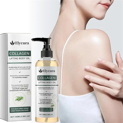 Elycura Collagen Oil, Collagen Lifting Body Oil, 2026 Skin Tightening Serum for Wrinkles, Stretch Marks, Neck Chest Upper Arms Thighs and More, 3.38 Fl Oz (2pcs)