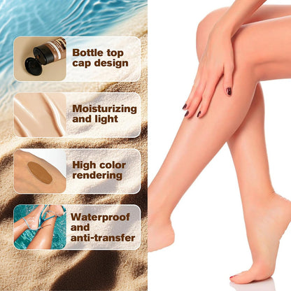 Leg Makeup Waterproof No Transfer Vein Cover up Make Up Cream With Self Tanning Mitt Applicator, Lightweight Long Lasting Leg Makeup Full Coverage Body Concealer Tattoo Cover-Up