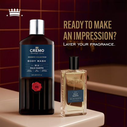 Cremo Reserve Collection Body Wash, Men's Shower Gel for Body Skin Care, Palo Santo Luxury Fragrance, 473 ml