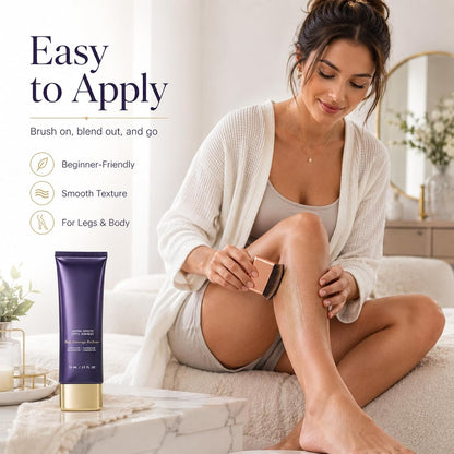 All in One Body Coverage Perfector - Leg Makeup Waterproof No Transfer - Body Concealer Cream and Brush for Legs, Arms Buildable Coverage, Visible Veins &amp; Tattoo Cover Up, Even Skin Tone