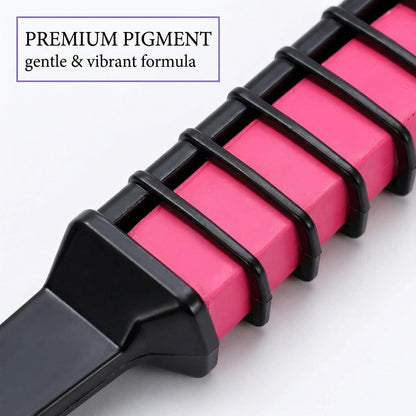 Hair Chalk Comb for Girls and Kids, 6 Colour Washable Temporary Hair Dye, Hair Colour Spray Makeup Kit, coloured hair spray wash out kids