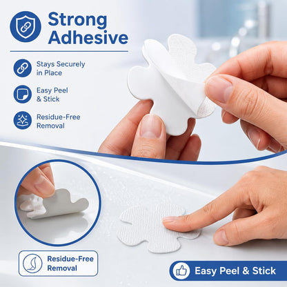 24Pcs Flower Non Slip Bath Stickers, Transparent Anti Skid Strips, Self-Adhesive Bathroom Stickers for Shower