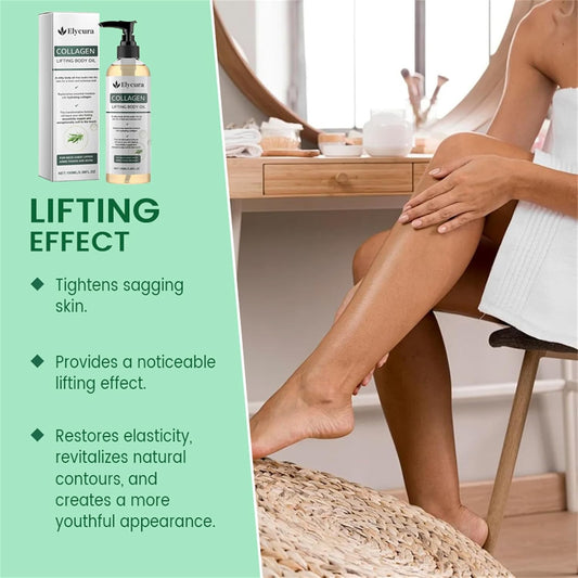 Elycura Collagen Oil, Collagen Lifting Body Oil, 2026 Skin Tightening Serum for Wrinkles, Stretch Marks, Neck Chest Upper Arms Thighs and More, 3.38 Fl Oz (2pcs)