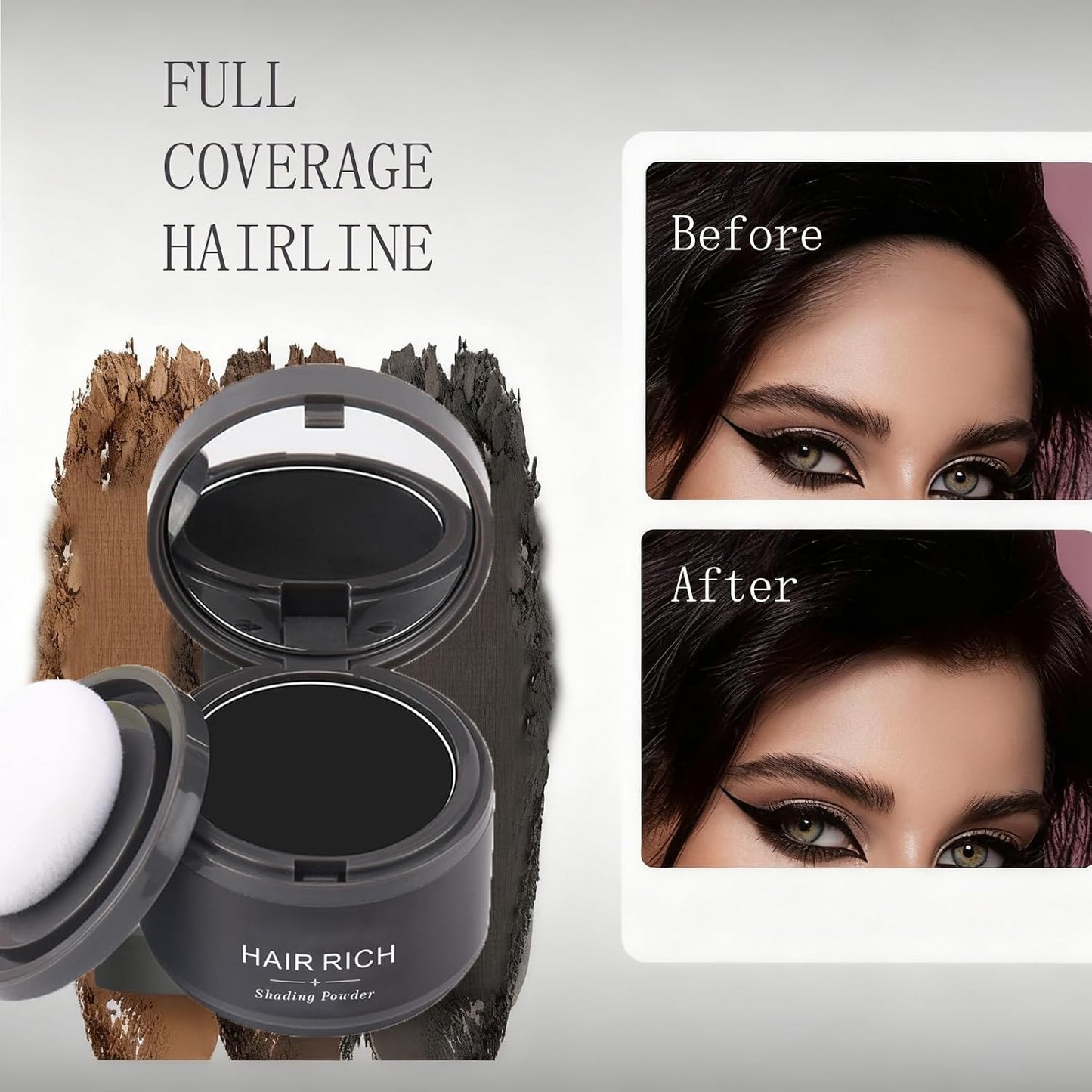 Hairline Powder Hair Shadow Powder,Natural Brown Hair Root Dye Shadow Cover, Instantly Windproof Sweatproof Hair Touch-Up for Thin Hair Grey Hairline Quick Cover Unisex