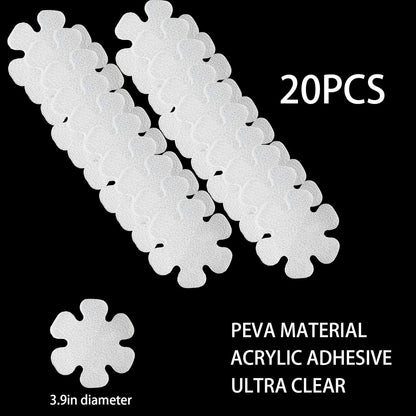 SANKEMU Transparent Non-Slip Bathtub Stickers, 20 PCS Safety Strips Bath Tub Stickers, Appliques Peel Prevent Slipping Grips for Floor Stand