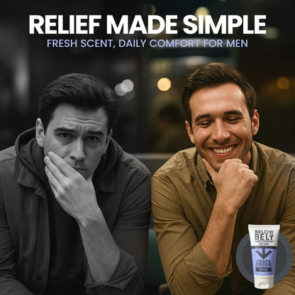 Below The Belt Men’s Anti Chafe Cream for Thighs &amp; Groin Fresh Scent 75ml | Men’s anti chafe cream for thighs &amp; groin, Long lasting protection against sweat, odour and friction. Daily comfort formula.