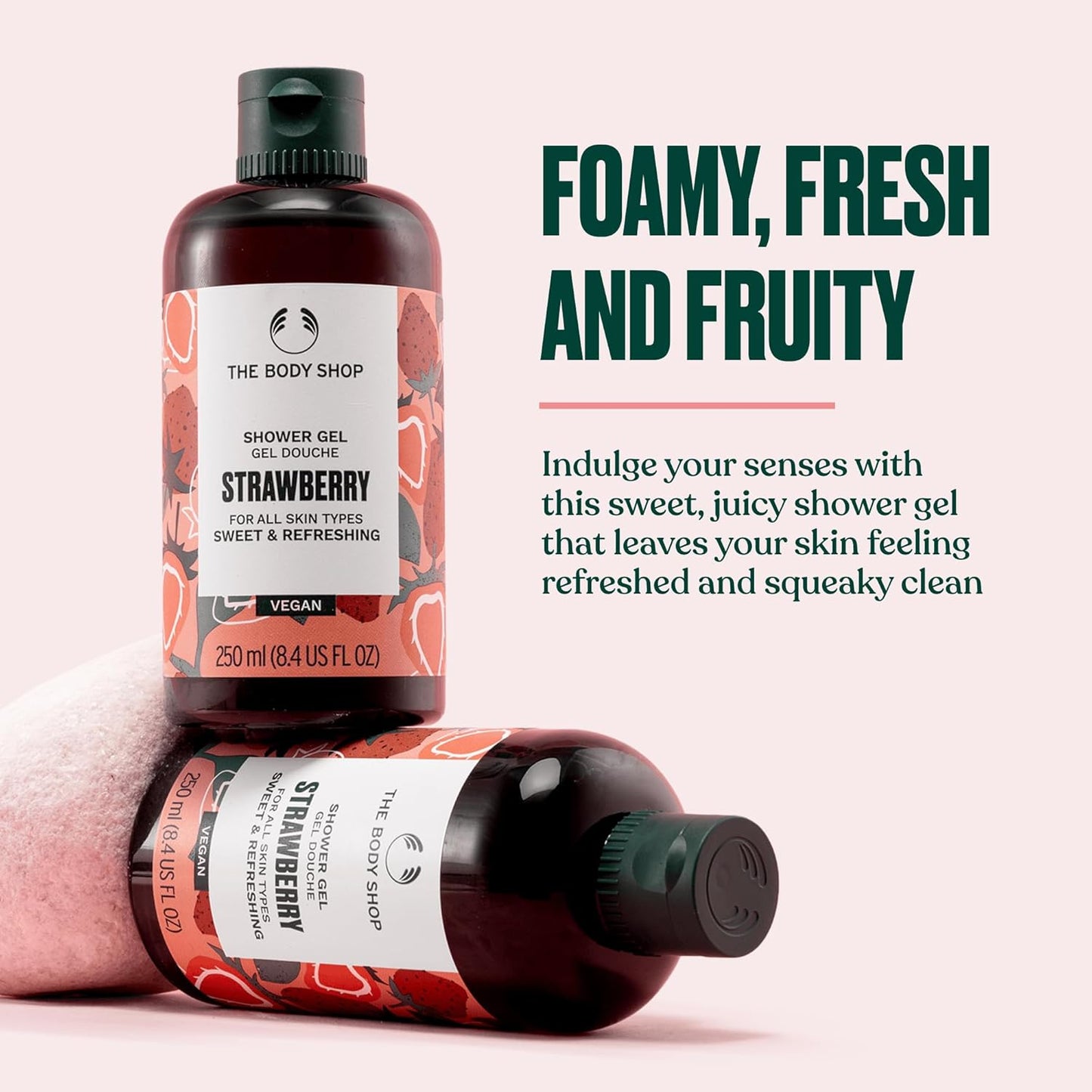The Body Shop Strawberry Treats Gift Set, Shower Gel 60ml, Body Butter 50ml, Cleansing &amp; Moisturising Body Care Duo, Softening, 96hr Hydration, Vegan Friendly Skincare Gift