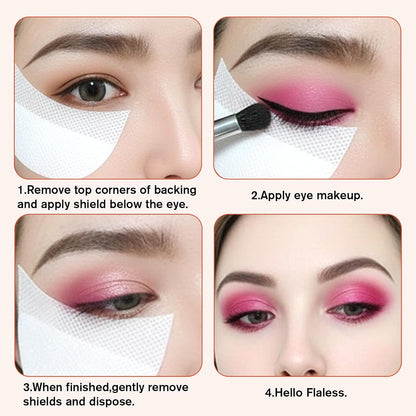 200pcs Eyeshadow Shields, Lint Free Eyeshadow Stickers for Eyeliner Make up, Stencil Gel Pad Under Patches