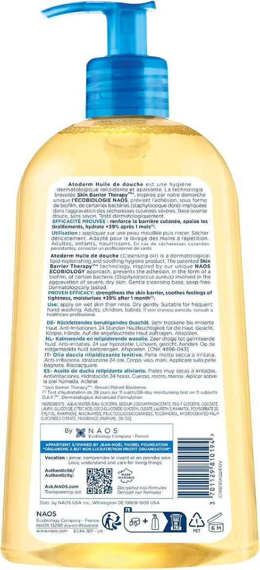 Bioderma Atoderm Shower Oil Body Wash for very Dry skin prone to Eczema - 500ml
