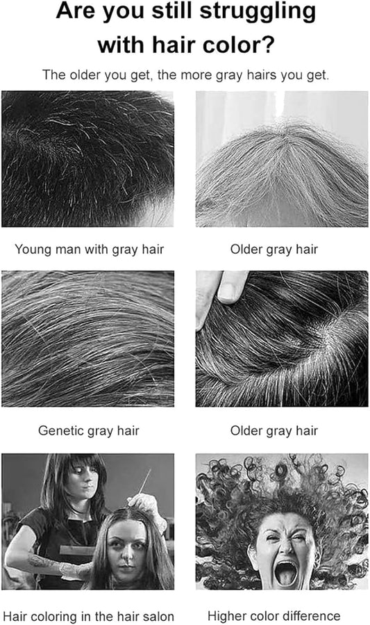ZhiHuaShi Caviar Protein Hair Dye,Hair Dye Shampoo,Easy Hair Color,Cover Gray Hair,Zhihuashi Herbal Shampoo,Vegetable Extracts,Black Shampoo For Grey Hair,Shampoo Hair Dye (Dark brown, 500ml)