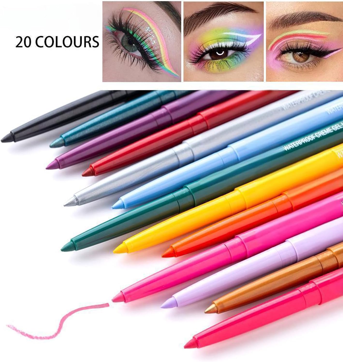 Waterproof Long-Lasting Smudge-Proof Gel Eyeliner Pen with Fine Tip for Precise Lines, All Day Wear Eye Liner Pencil for Mature Women Makeup (17#Midnight Plum)