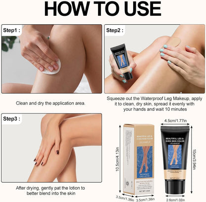 2pcs Leg Makeup Waterproof, Leg Make Up to Cover Veins, Tattoo Cover Up Makeup, Long-Lasting No Transfer, Concealer Full Coverage(#2 Wheat Color)