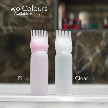 unel Hair Oil Applicator Bottles (2 PCS), Root Comb Applicators, Easy to Use for Hair Dyes &amp; Oils (Clear)
