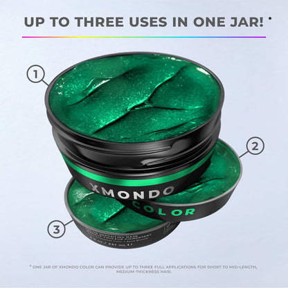 XMONDO Color Super Green Depositing Mask &amp; Semi-Permanent Blue Hair Dye | Infused with Bond Booster Technology &amp; Hyaluronic Acid for Nourishment, Revitalization &amp; Repair, Vegan Formula, 8 Fl Oz 1-Pack