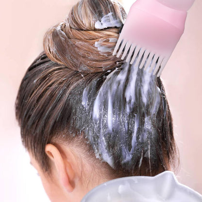 Hair Dye Brush Bottle Hair Root Comb Applicator Bottles Hair Dye Tools Applicator Brush Bottles for Salon (White)