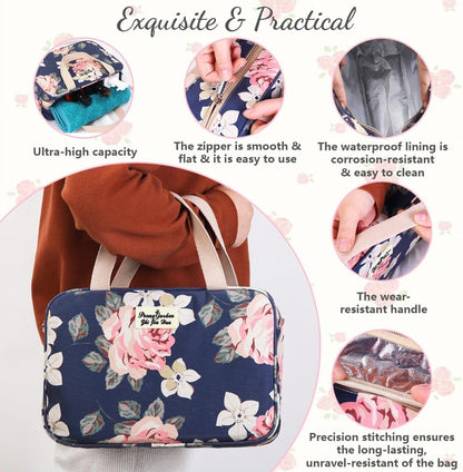 Aucuu Toiletry Bag, Large Full Size Toiletry Bag, Travel Hand-Held Make up Wash Bags, Portable Waterproof Toile-Try Kit, Bathroom Storage Case, Cosmetic Organizer for Travel, Camping for Women Girl