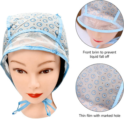2 Pack Disposable Highlighting Cap with Hook and Brush, Reusable Hair Dye Tools for Salon and Home, Complete Hair Highlighting Kit for Frosting, Streaking and Colouring