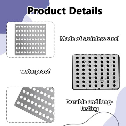 2Pack Steel Rustproof Square Drain Covers - Mesh Drainage Covers with Stainless Steel Swirl Design for Shower &amp; Garden Leaf Guard