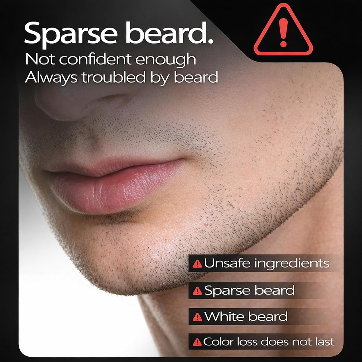 Men's Beard Colour Fill Stick Waterproof Sweat-Resistant - Instant Touch Up Dye Stick for Natural Grey Hair Coverage, Thickening &amp; Defining Facial Hair with Smudge-Proof Finish (01#Black)