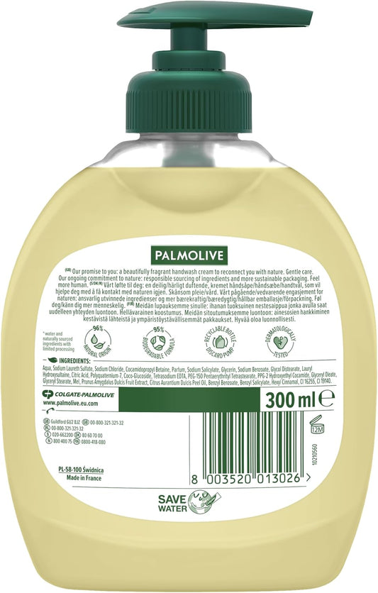Palmolive Naturals Milk &amp; Honey Handwash 300 ml Pack of 12, Soap Free Formula, Dermatologically Tested, Soft &amp; Nourishing (12 x 300 ml)